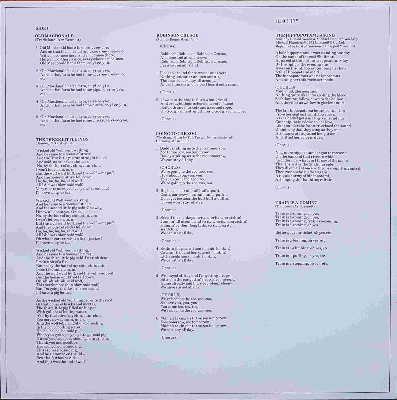 Inserts from REC 375